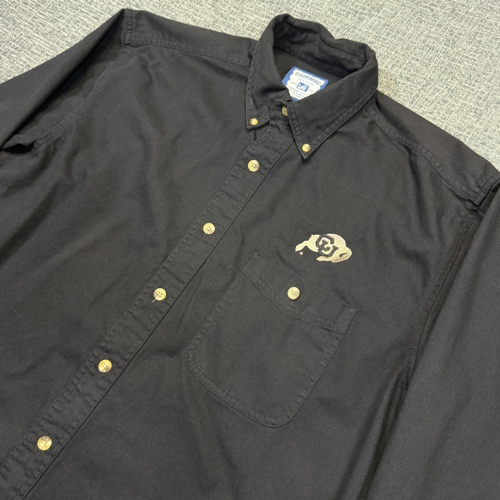 Colorado Buffaloes Shirt Mens Medium Black Button Down Lee Denim Collection CU